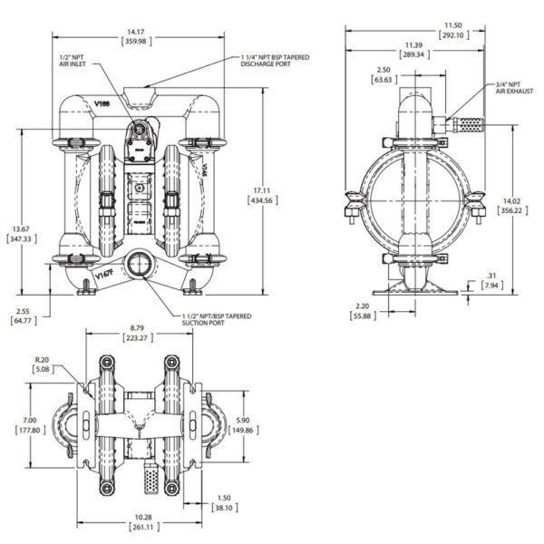 Насос мембранный пневматический E4AA6X660-В-ATEX (США)